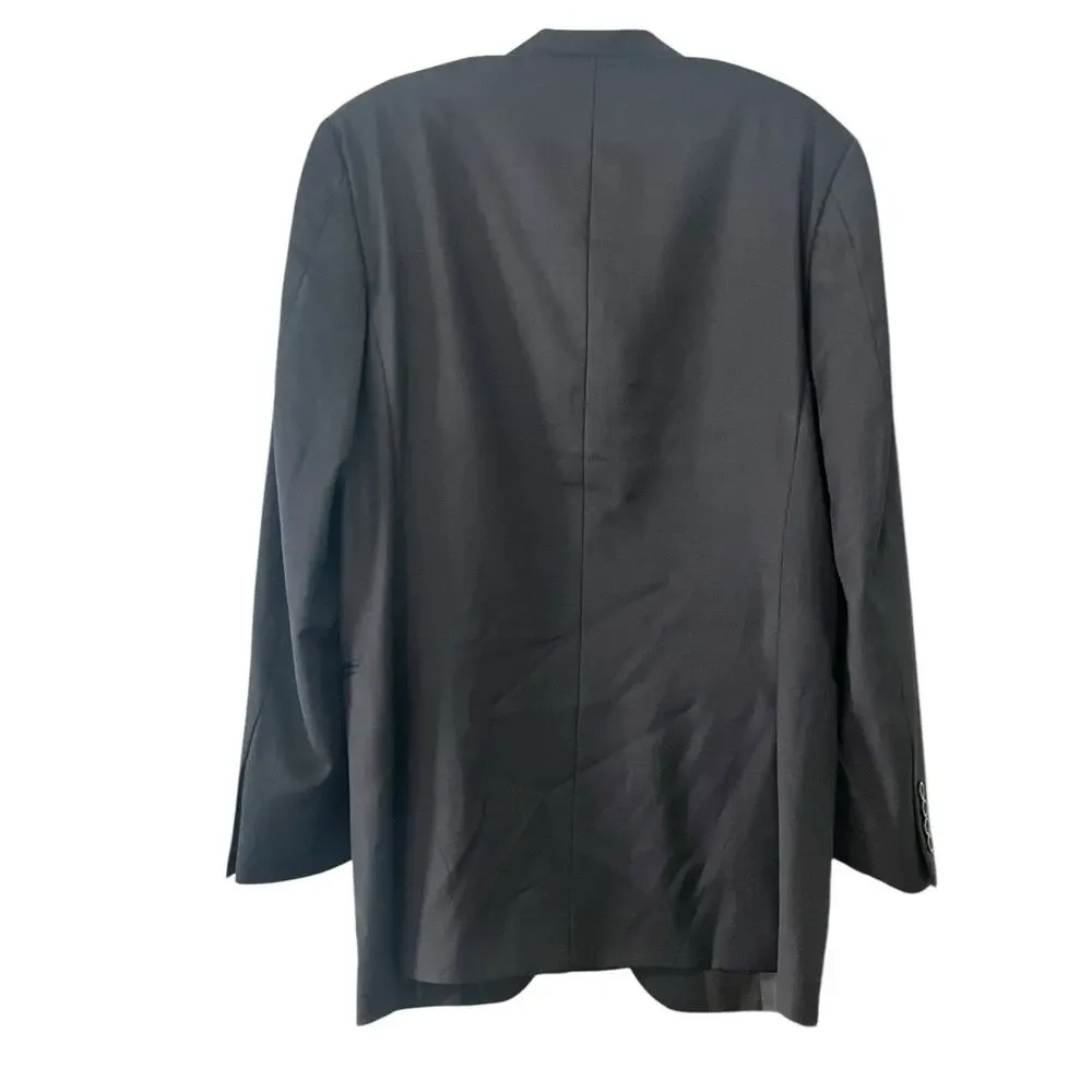 Burberry London 100% Wool Suit Jacket •Men 36R•Navy Blue 3 Button Blazer Barneys